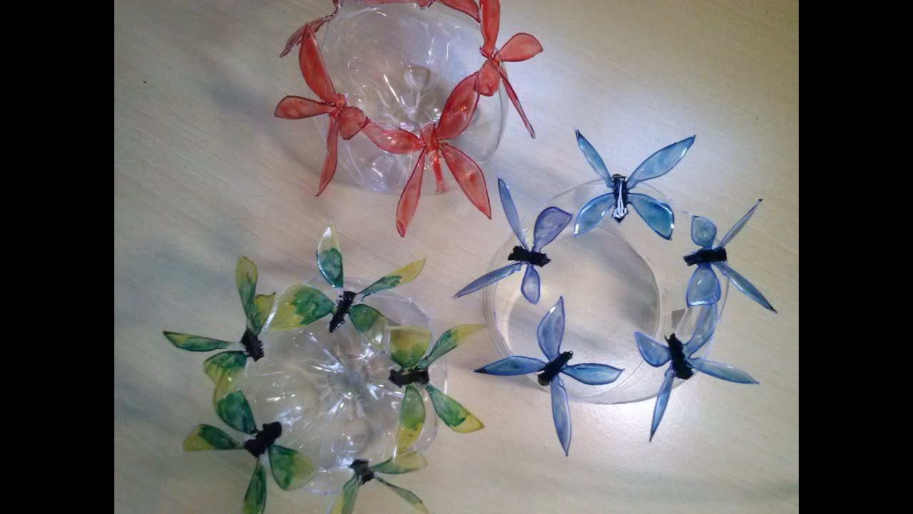 Como fazer borboletas em garrafas pet passo a passo - recycling