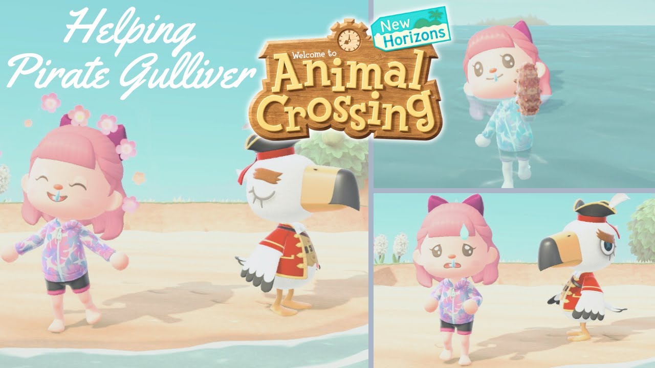 Pirate Gulliver Was Stranded… So I Helped Him Find His Ship 🏴‍☠️ | Animal Crossing New Horizons 