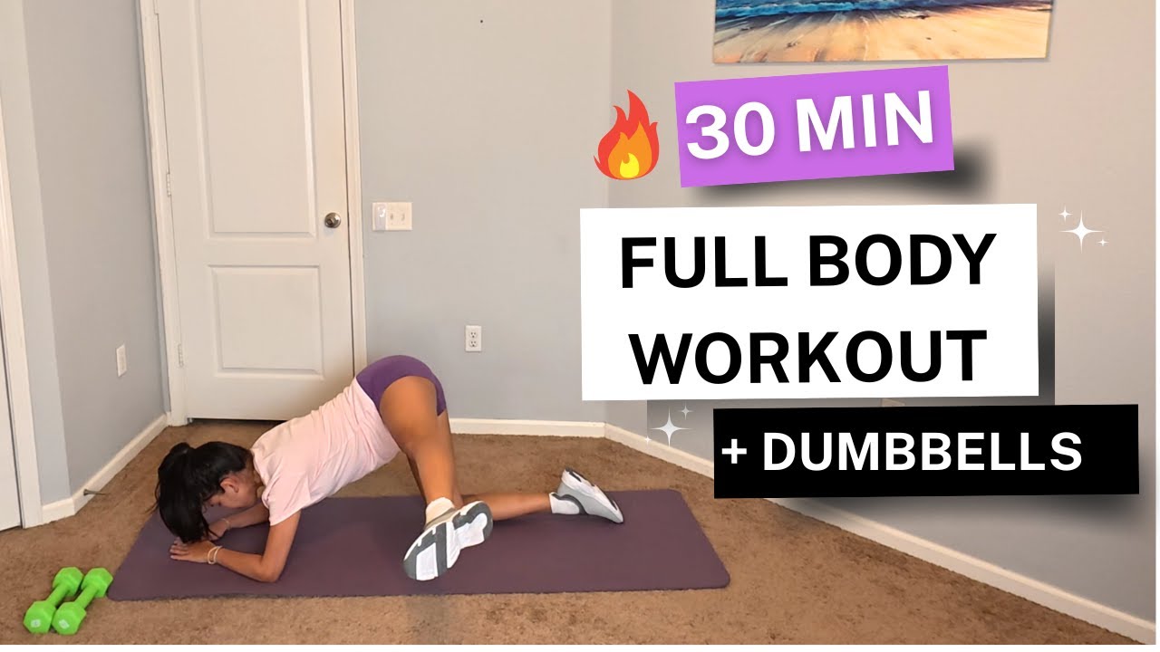 30 MIN Full Body Workout With Dumbbells | At Home Exercises Using Weights