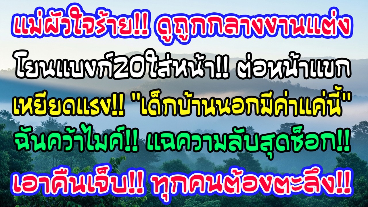 กลางพิธี แม่สามีโยน20บาทใส่มือฉันต่อหน้าแขกนับร้อย “เด็กบ้านนอกมีค่าแค่นี้” แล้วฉันหยิบไมค์…