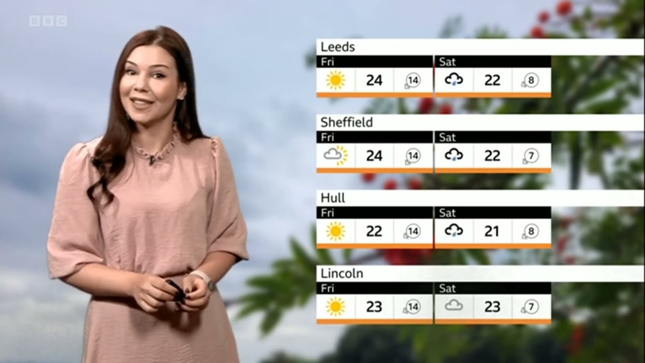 Katerina Christodoulou Yorkshire weather forecast BBC September 5th 2024