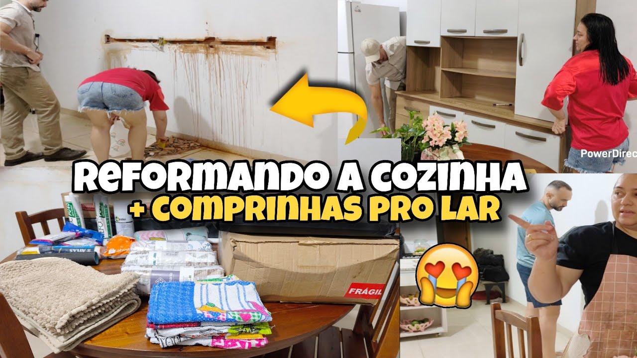 REFORMANDO A COZINHA SIMPLES GASTANDO POUCO + MUITAS COMPRINHAS PRO LAR 🏡💕🙏🏼