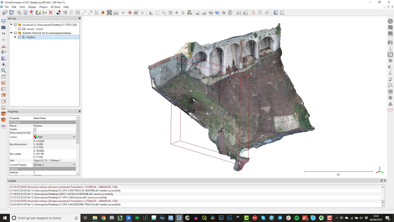 Estrarre una sezione da una nuvola di punti e rappresentarla in CAD