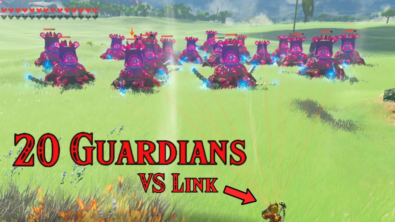 Fighting a GUARDIAN ARMY in Breath of the Wild!