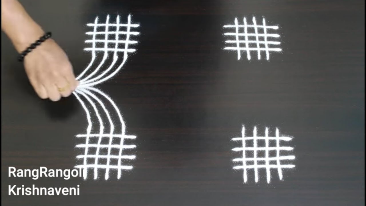Dhanurmasam Muggulu with Borders🌺Easy Padi Kolam🌺Sankranthi Muggulu🌺RangRangoli Krishnaveni