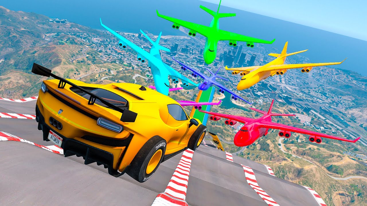 MEGA RAMPA TODOS CONTRA MI!! PERO CON AVIONES GIGANTES! - GTA V ONLINE