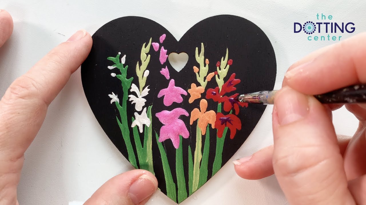 Floral Heart Ornaments - DIY birth month flower ornaments using only stylus tools