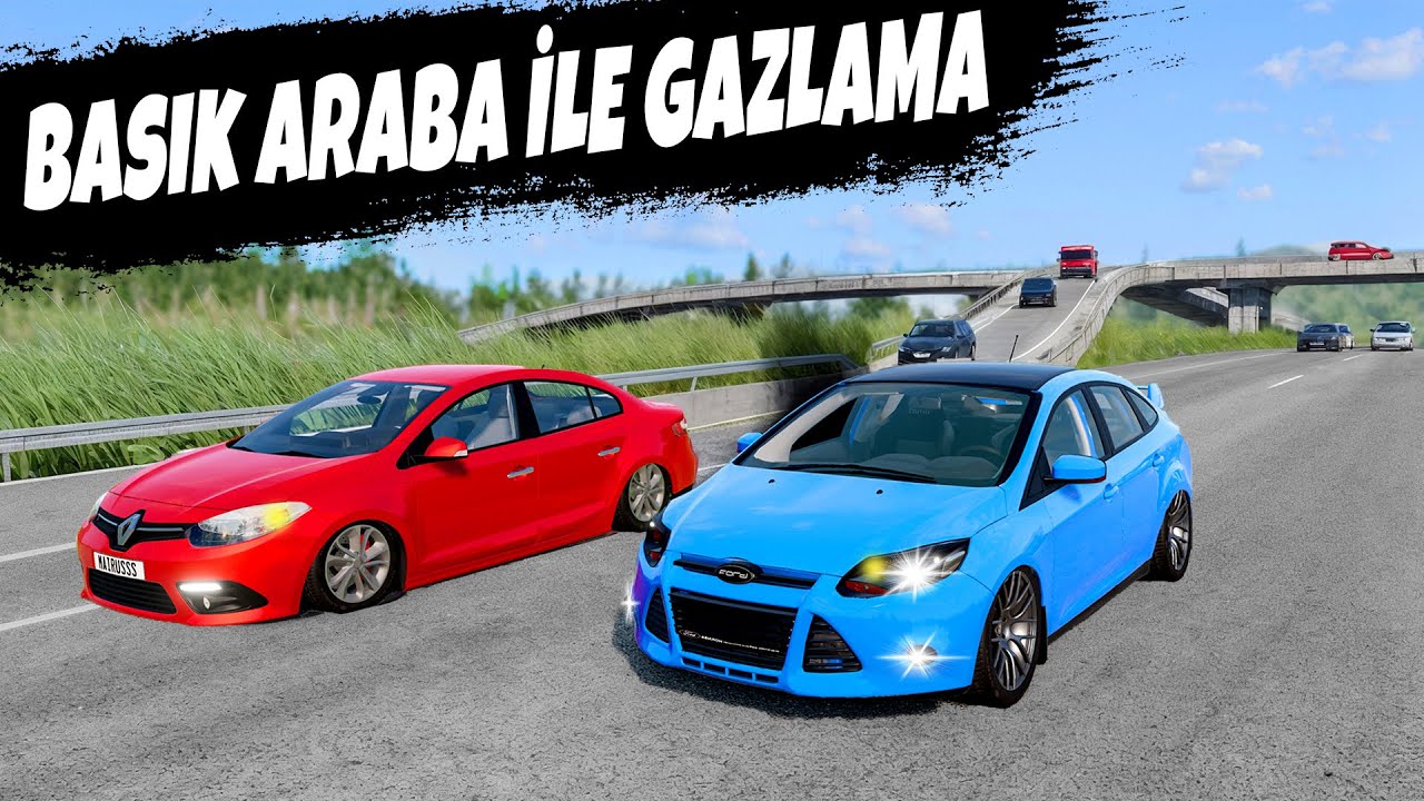 OTOBANDA GAZLAMA KAZALARI // BASIK ARABALARI PERT ETTİK / BeamNG.drive