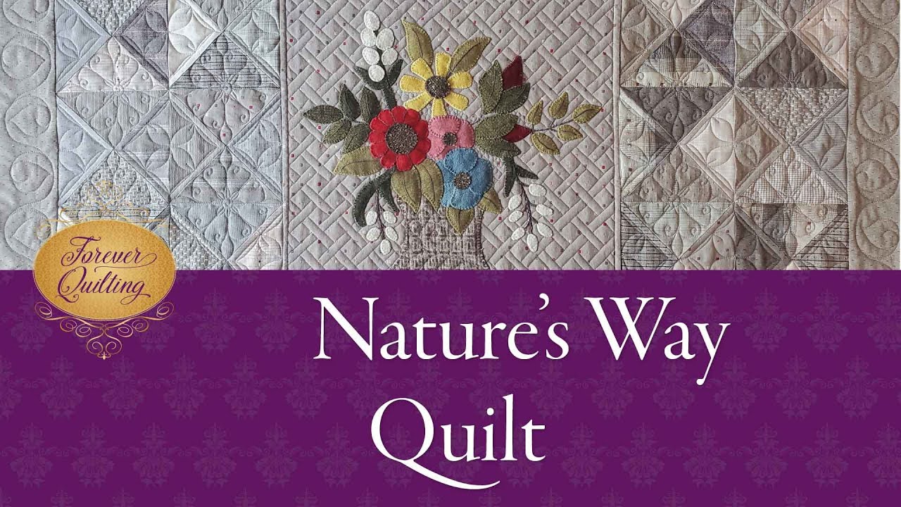 How to machine quilt the Nature's Way wall hanging (longarm-rulers-stencils)