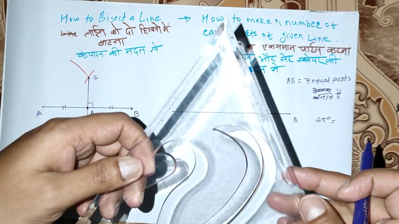 Bisecting line and making n number of equal parts of line#automobile #mechanical