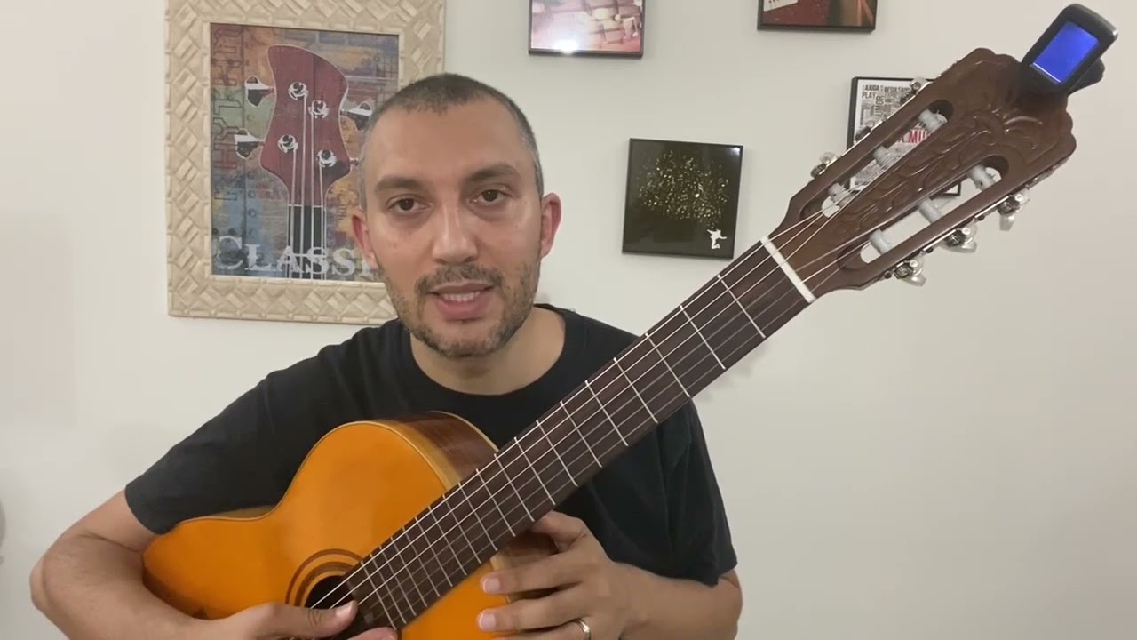 Ajustes em Violão Di Giorgio 18 - Classic Guitar - afinar violão com afinador digital - Parte 5/5