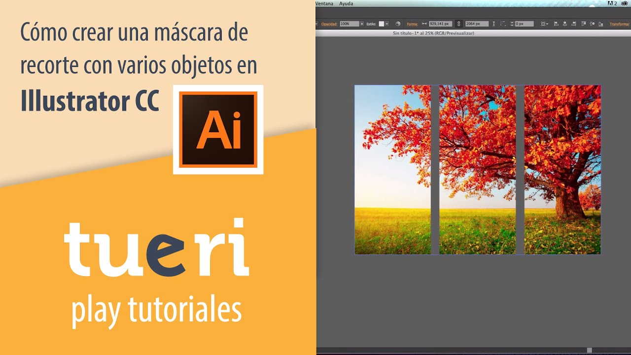 Cómo crear una máscara de recorte con varios objetos en illustrator cc