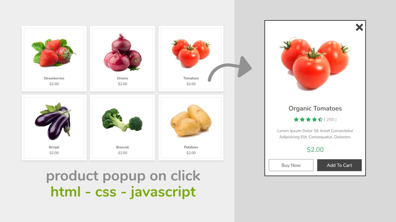 Responsive Product Card With Quick View Product Preview Popup Effect [ HTML - CSS - JavaScript ]