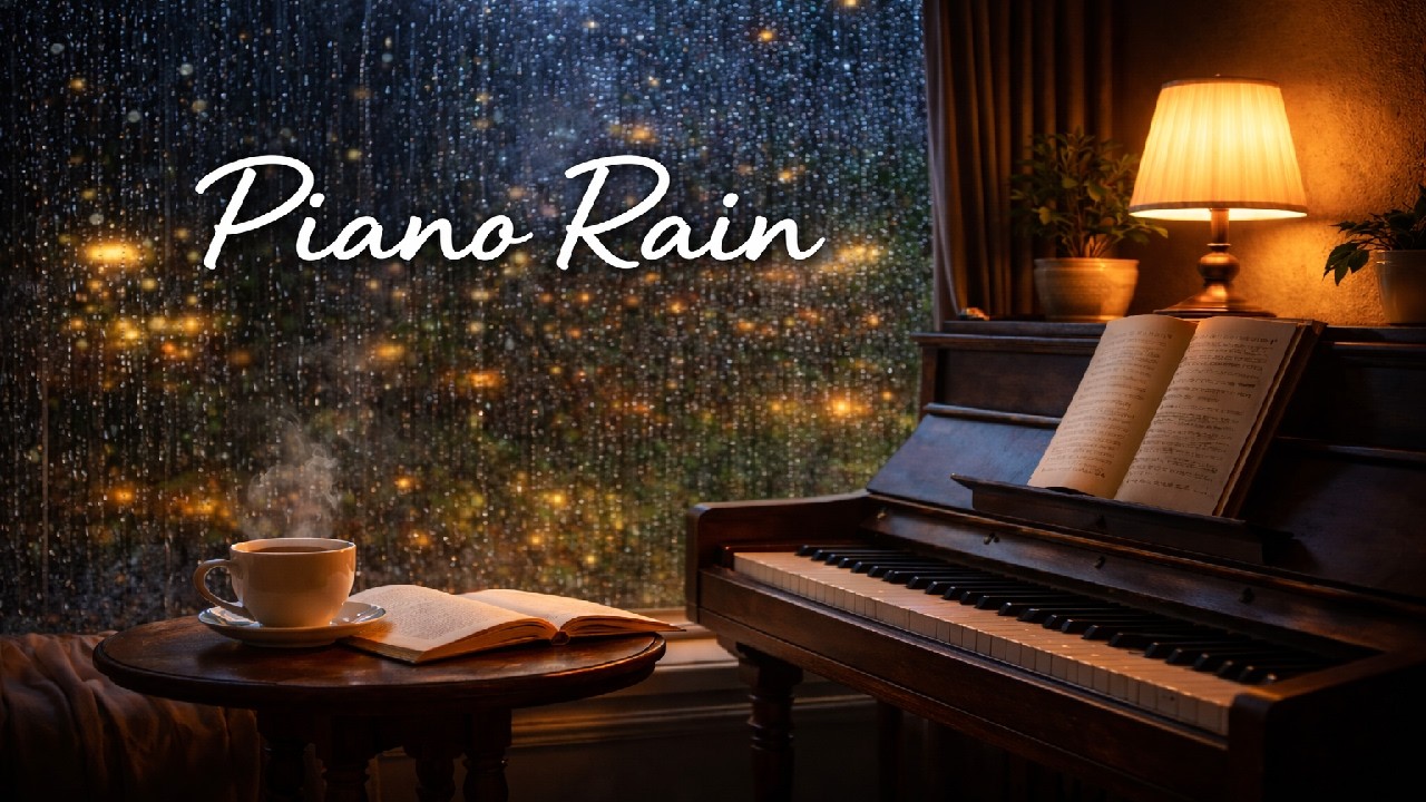 Soft Piano and Rain for Deep Focus ☔ Relaxing Study Music (2 Hours)
