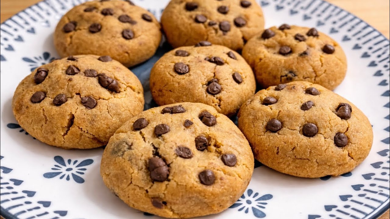 Choco Chip Cookies 🍪 | No Maida | No Sugar | Crispy outside, soft & chewy inside! 🍪✨