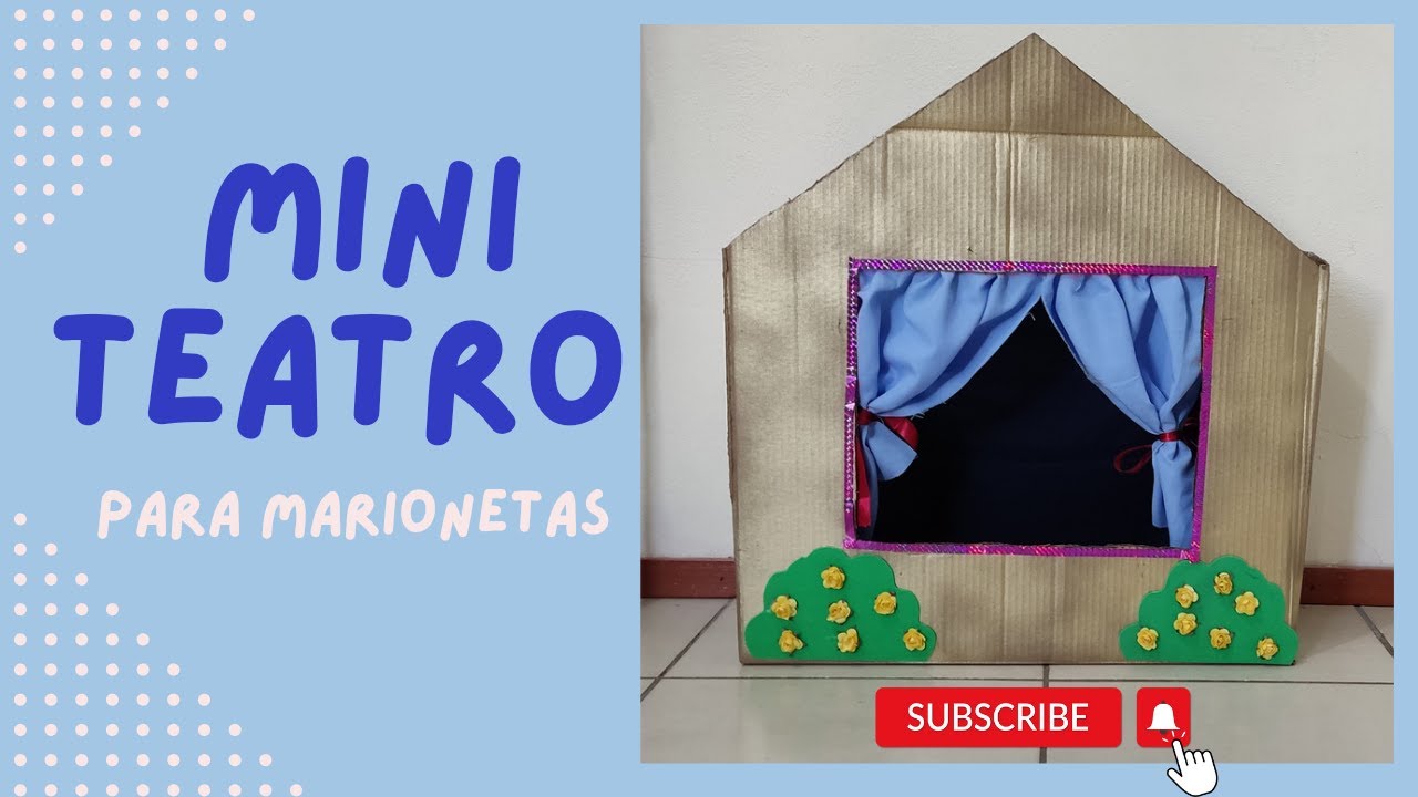 Como hacer mini teatro|mini escenario para títeres #diy #reciclaje