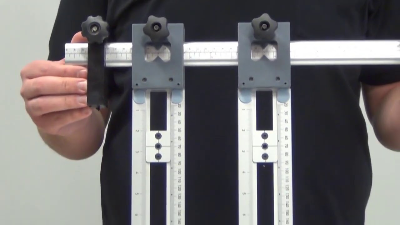 Assembly of furniture handles using Accura drilling jigs made by Hettich