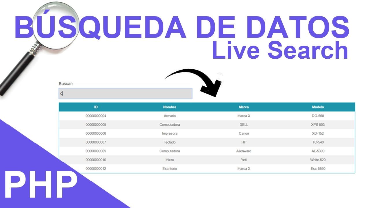 Búsqueda de Datos en Tiempo Real (Live Search) con PHP + MySQL + JQuery