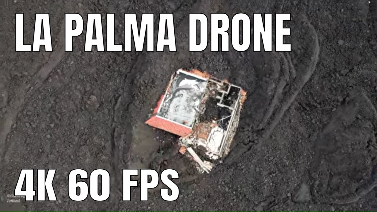 4K Drone: La Palma. Full Flight to Todoque and back. 60 fps. Dec. 7, 2021