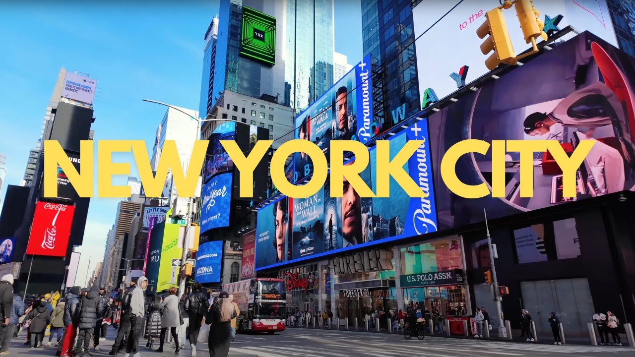 Walking Midtown New York City, Beautiful Afternoon Winter, City Sounds