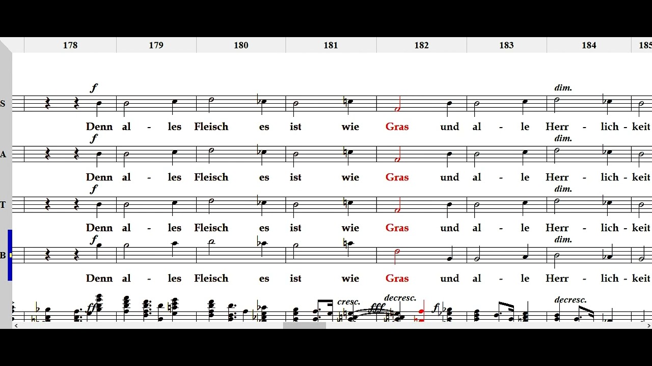 2. Denn alles Fleisch es ist wie Gras (Brahms Ein deutsches Requiem) Bass
