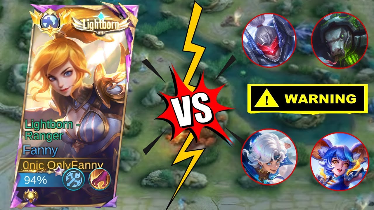 FANNY VS 4 HEROES! ⚠️ Can I Survive This? | EXTREME DIFFICULTY THE LIGHTBORN RANGER #mobilelegends 