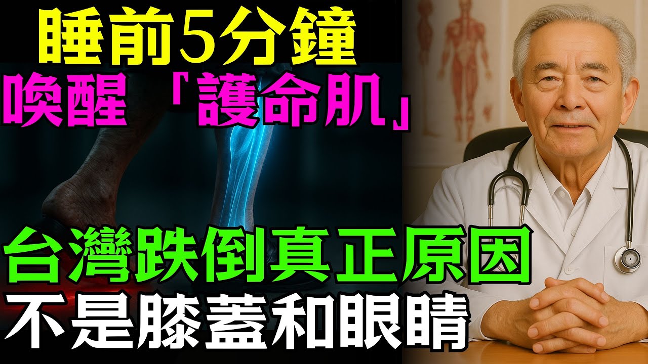 睡前5分鐘，喚醒「護命肌」！台灣跌倒真正原因，不是膝蓋和眼睛。