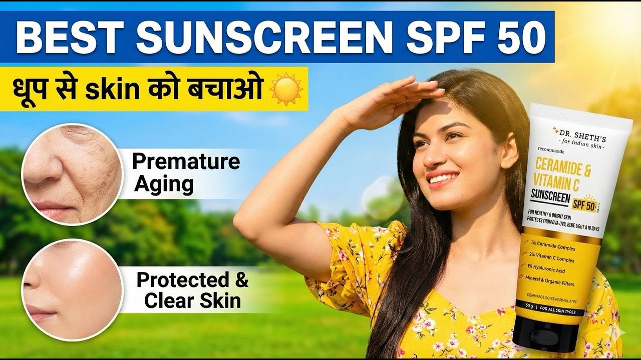 Dr. Sheth's Ceramide & Vitamin C Sunscreen Spf 50+ Pa+++ Review | for Oily Skin | how To Use ✅