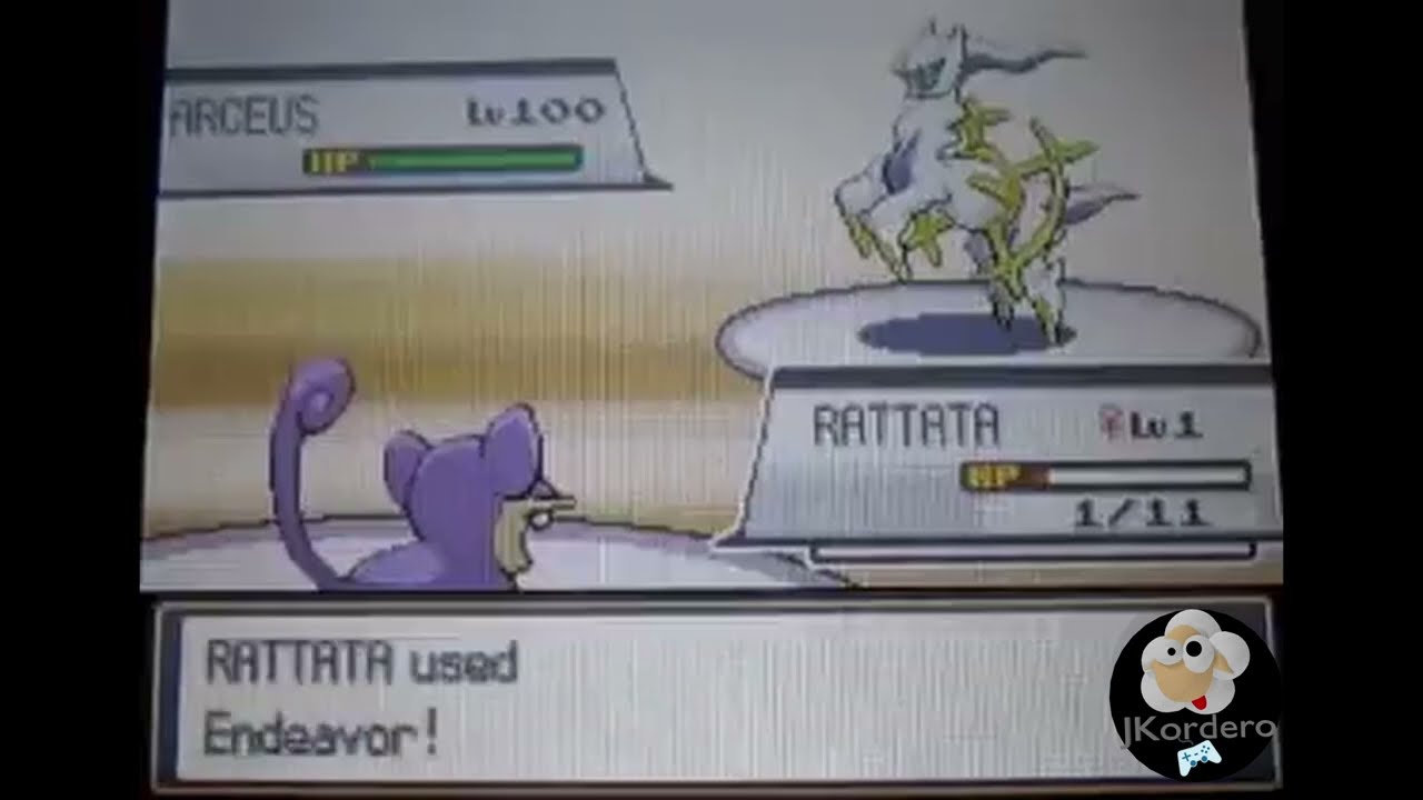 Pokemon - lvl 1 Rattata beat lvl 100 Arceus
