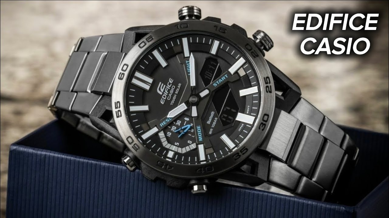 Мужские аналогово-цифровые часы Edifice Casio Tough Solar с циферблатом Edifice