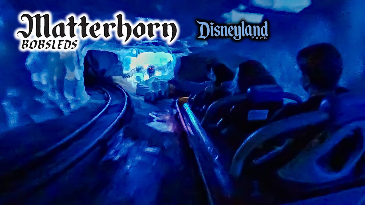Matterhorn Bobsleds Roller Coaster at Night Tomorrowland Side On Ride 4K POV Disneyland 2025 12 14