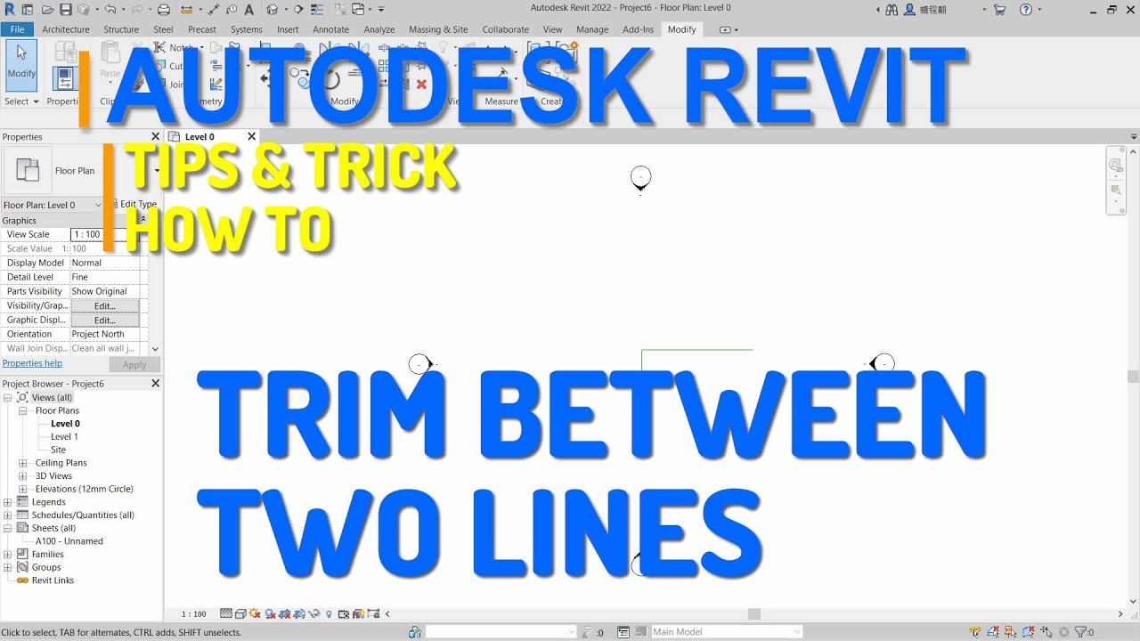Autodesk Revit How To Trim Between Two Lines