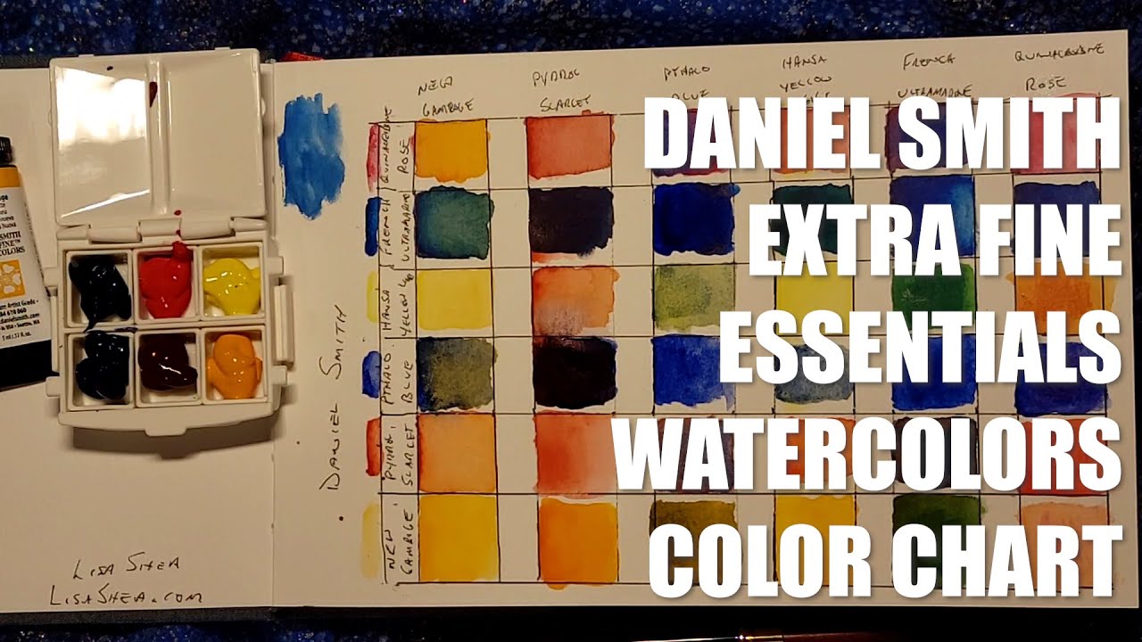 Daniel Smith Extra Fine Essentials Watercolors Color Chart