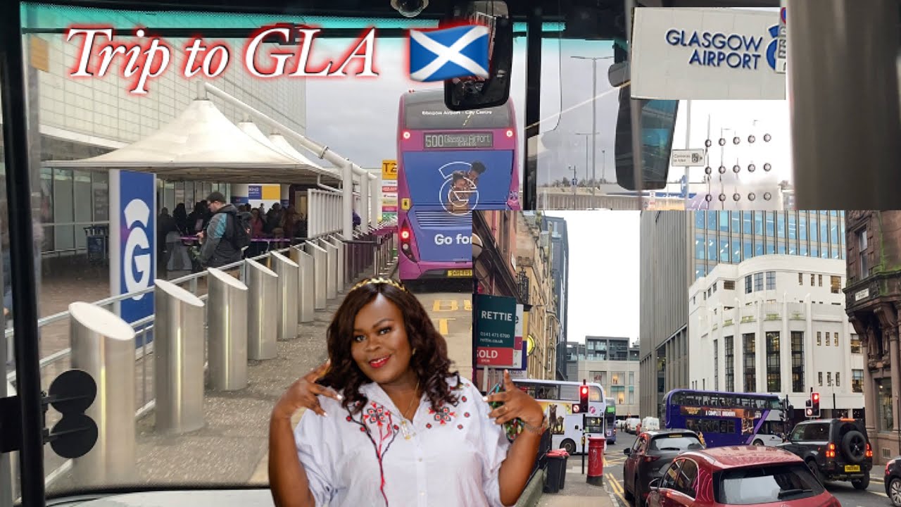 🚌 Bus Trip to Glasgow AirPort (GLA) 🏴󠁧󠁢󠁳󠁣󠁴󠁿  via Glasgow City Center