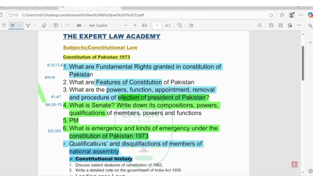 Most important questions of constitutional law|constitutional law|llb part 3|llb part 4|# 