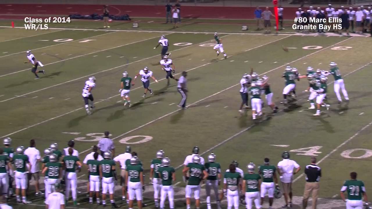 #80 Marc Ellis WR, Granite Bay High School Football, Class of 2014.