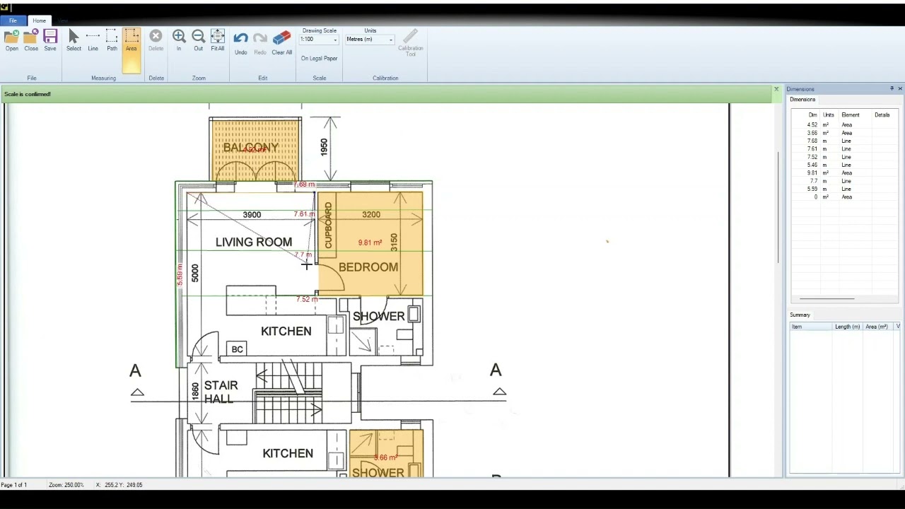 measure lines and areas on PDF drawings