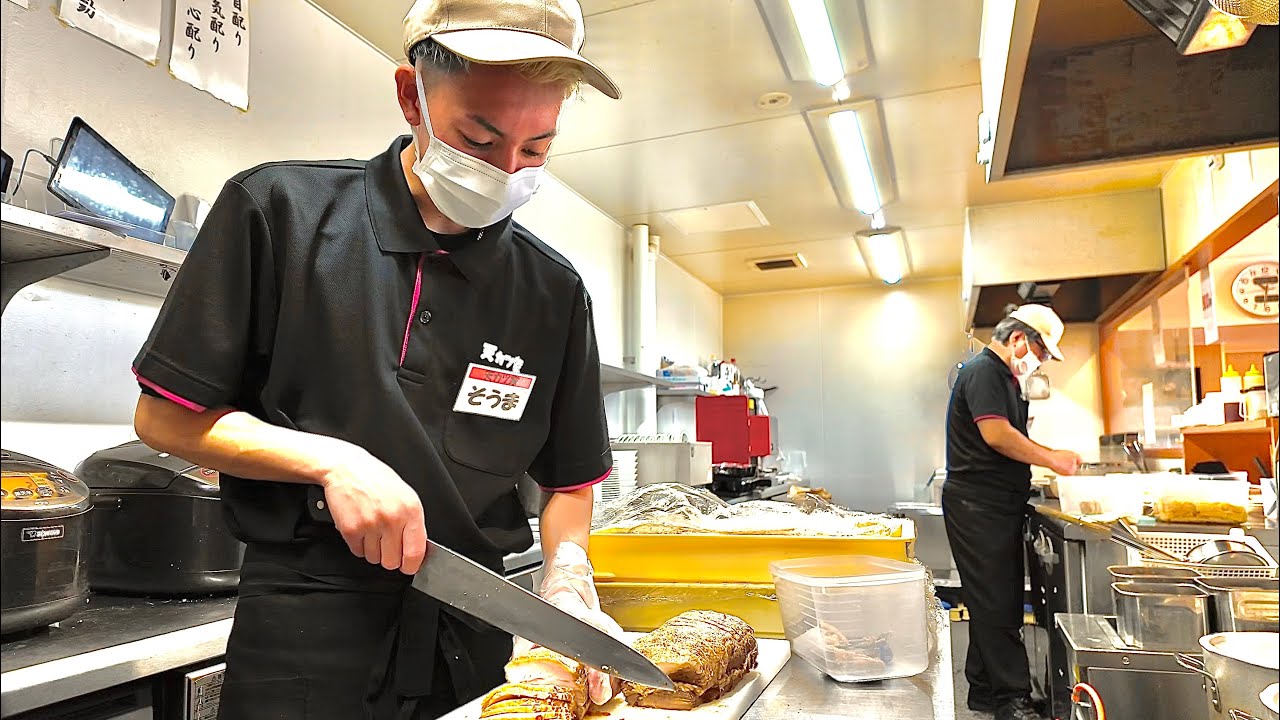 閉店【行列ができる天丼とラーメンの二刀流の天カツ家】サクサクで香ばしい美味しい天ぷらと替え玉３０円のコスパ最強ラーメン！Crispy Tempura Rice Bowl OKAYAMA JAPAN