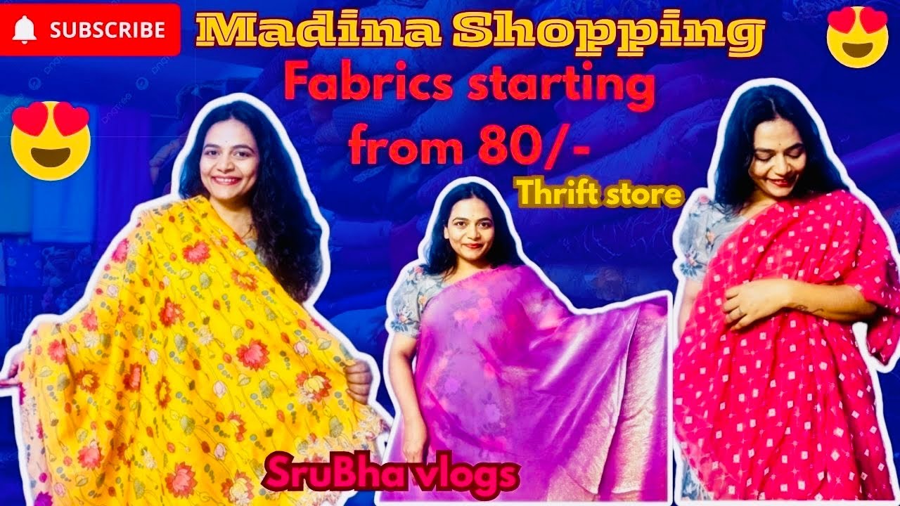 Madina Shopping Fabrics starts from 80/-#charminar#hyderabad#shopping#viralvideo#vlog#fabrics#video