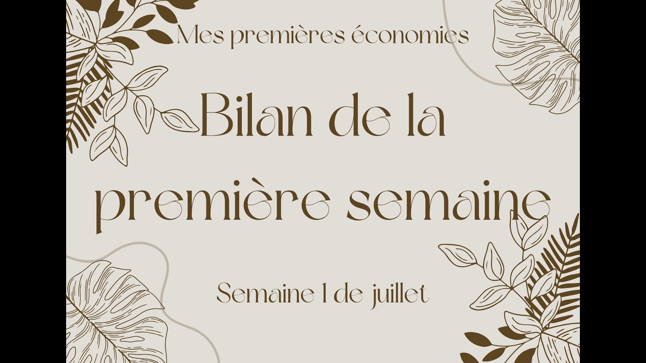 C'est pas facile Bilan 1ère semaine de juillet Combien j'ai économisé?