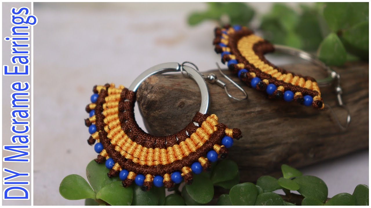 DIY BEADED MACRAME EARRINGS| HOW TO MAKE EARRINGS AT HOME|  CREATION&YOU