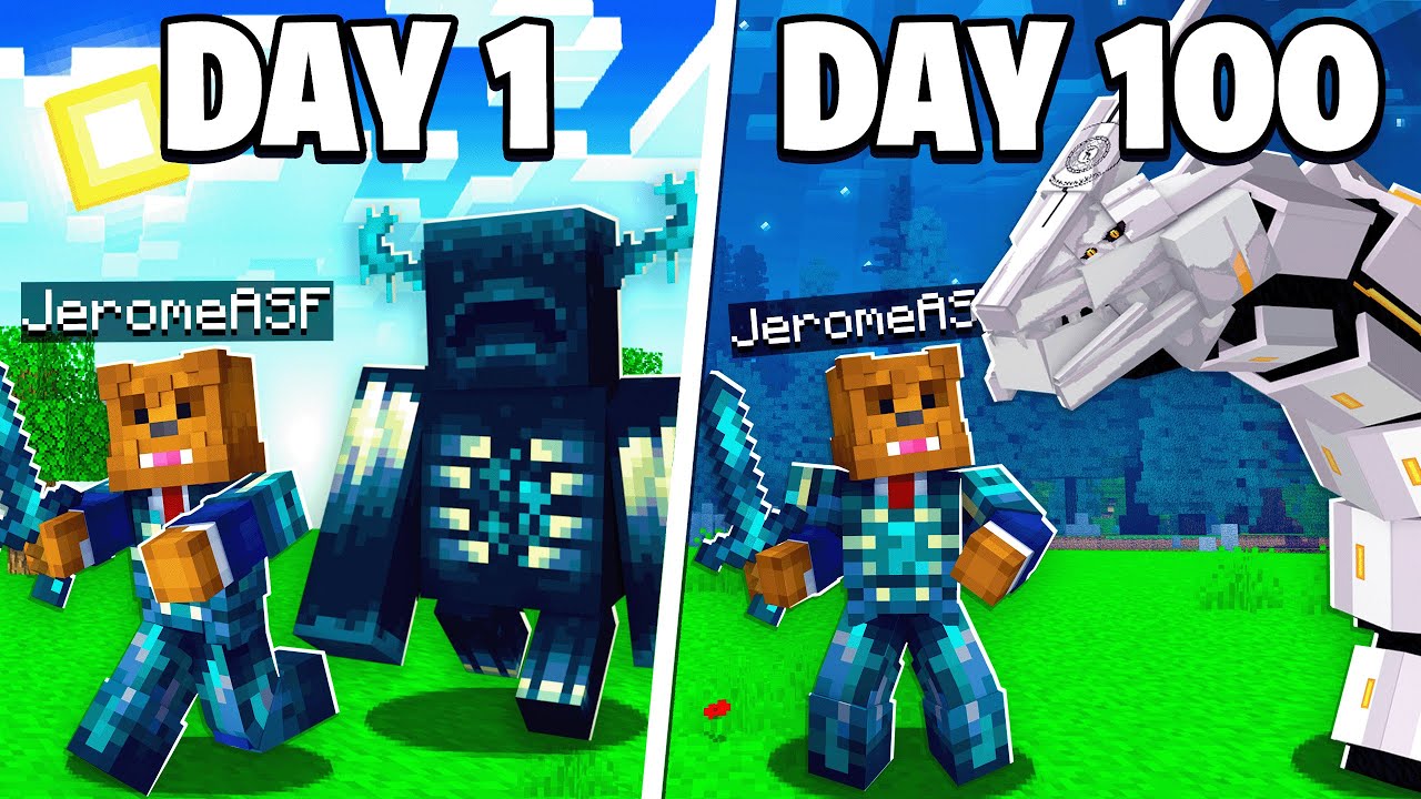 I Survived 100 Days Becoming Stronger Than A Warden In Minecraft