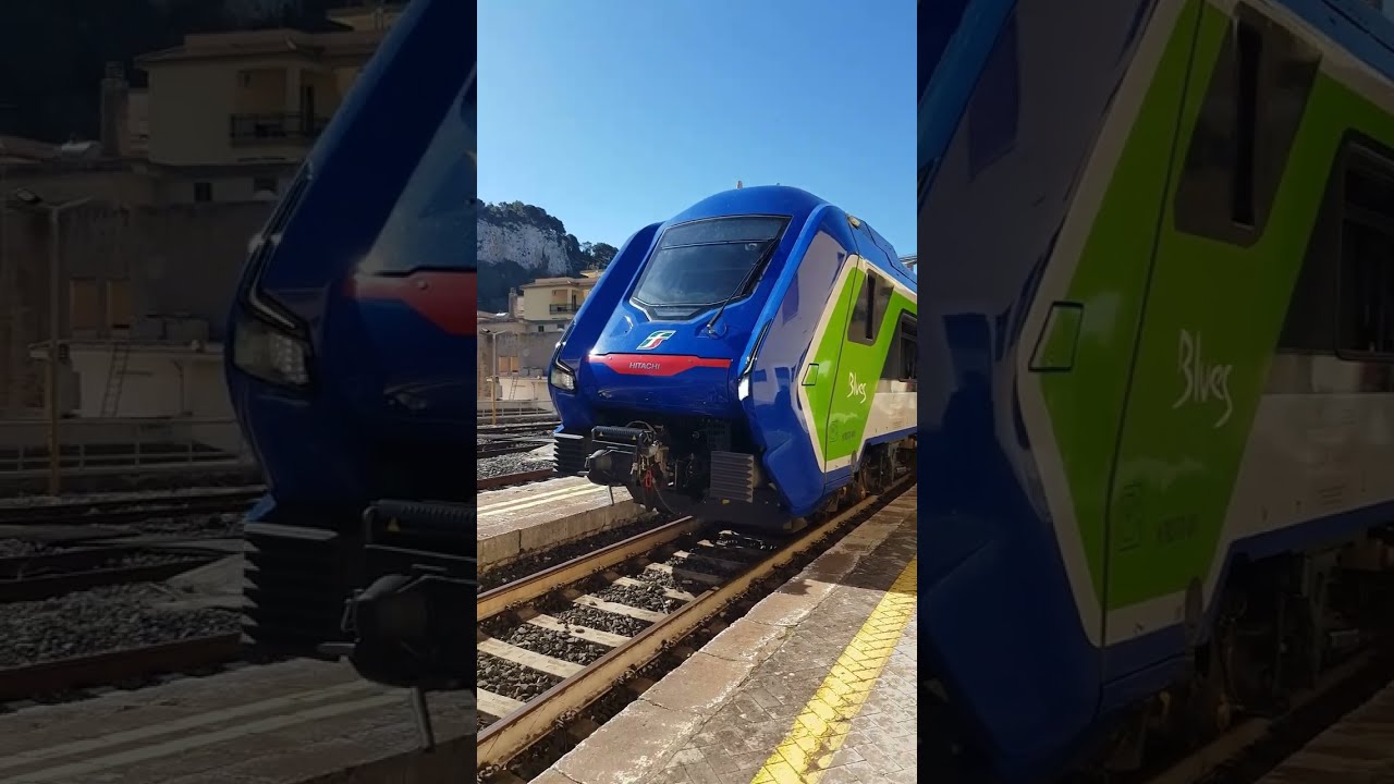 Stazione di Modica - Transito Trenitalia Blues in corsa di prova