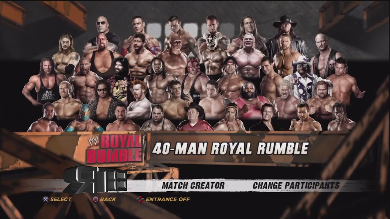 WWE 12:40 Man Royal Rumble Match Including DLC Pack Superstars