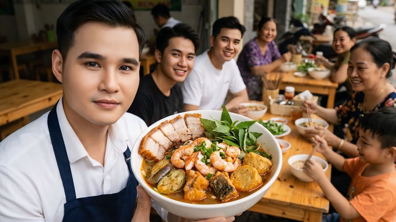 QUÁN BÚN MẮM HUY ĐIỀN Ở CẦN THƠ | Vietnamese Food | Nguyễn Huy & Nguyễn Điền