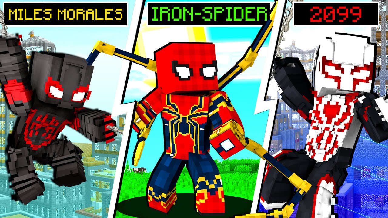 MI TRASFORMO IN TUTTI GLI SPIDER-MAN DI MINECRAFT - ITA