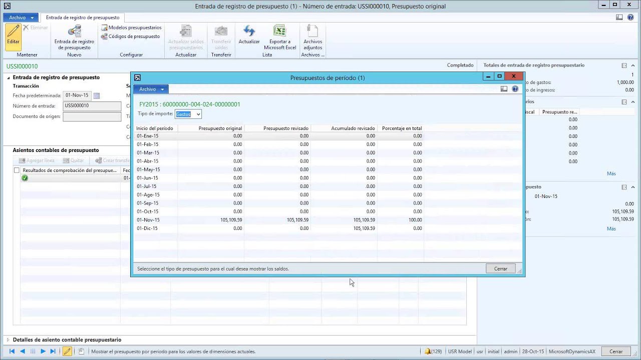 Presupuestos con Microsoft Dynamics AX Financial Management. Por IFR Group.