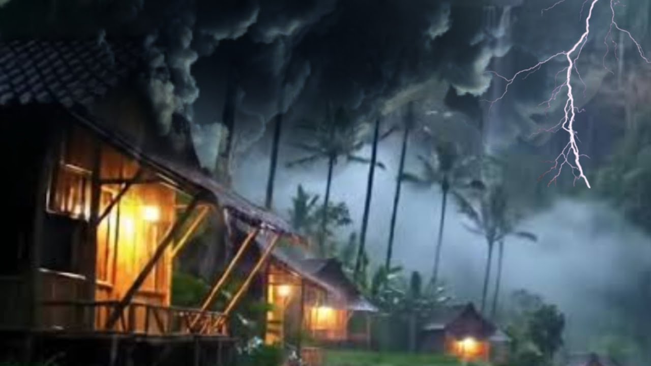 HEAVY RAIN IN THE RICE FIELDS IS VERY GOOD FOR BEDTIME, JUST 3 MINUTES ARE ENOUGH
