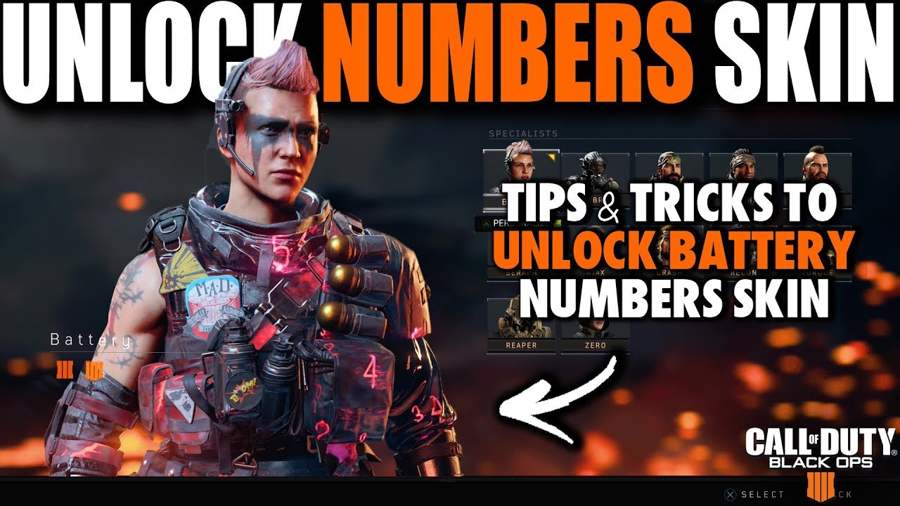 HOW TO UNLOCK THE NUMBERS OUTFITS IN BLACK OPS 4 BLACKOUT: BATTERY NUMBERS OUTFIT EASY UNLOCK