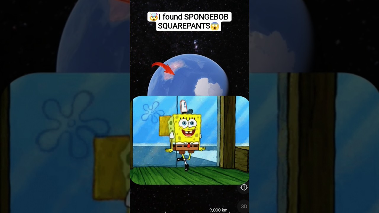 i found SPONGEBOB SQUAREPANTS🤯😱on Google maps🌍🔍 and Google#Earth#shorts#asgoogleearth08